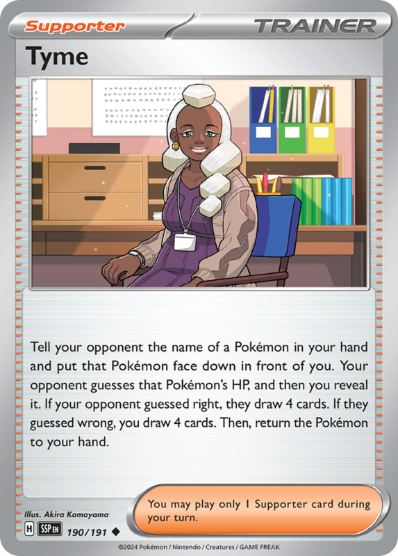 Tyme — sv8 190 — Pokémon TCG