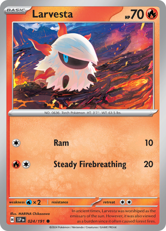 Larvesta — sv8 24 — Pokémon TCG