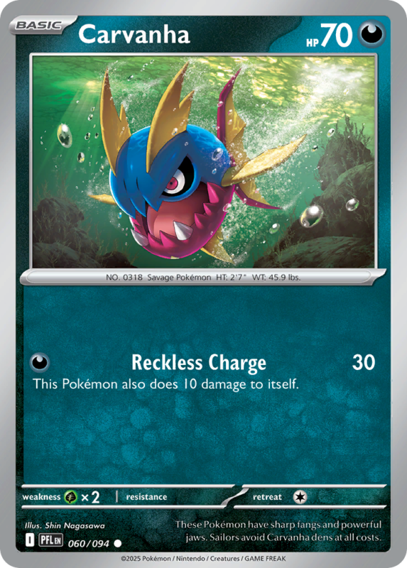 Carvanha — me2 60 — Pokémon TCG