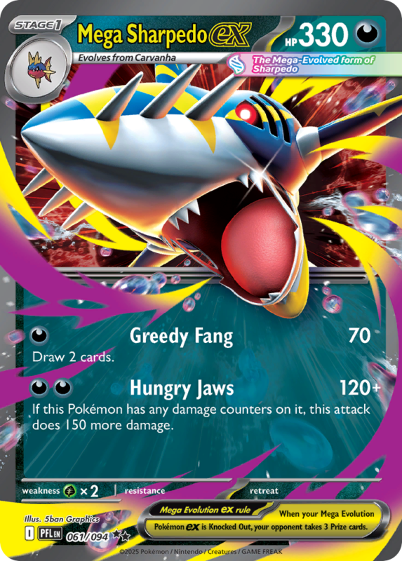 Mega Sharpedo ex — me2 61 — Pokémon TCG