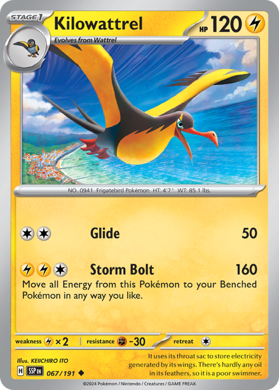 Kilowattrel — sv8 67 — Pokémon TCG