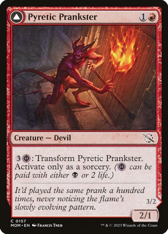 Pyretic Prankster // Glistening Goremonger — mom 157 — Magic The Gathering TCG
