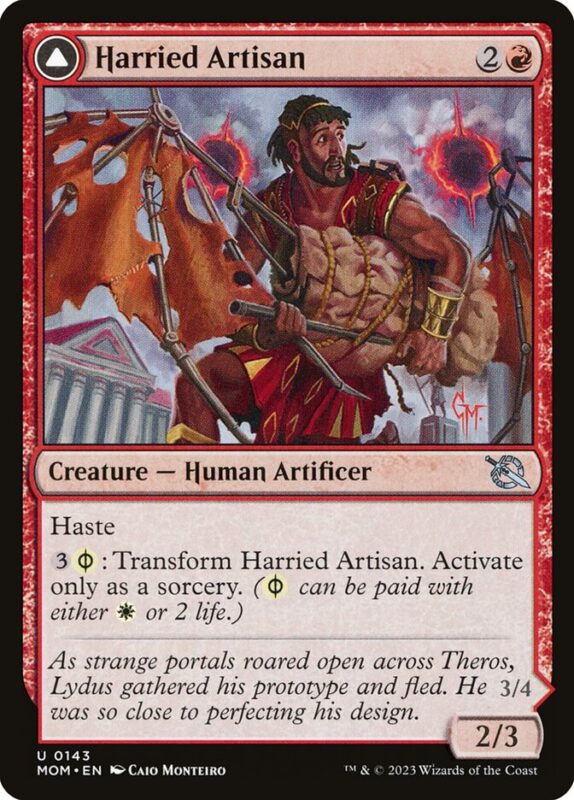 Harried Artisan // Phyrexian Skyflayer — mom 143 — Magic The Gathering TCG