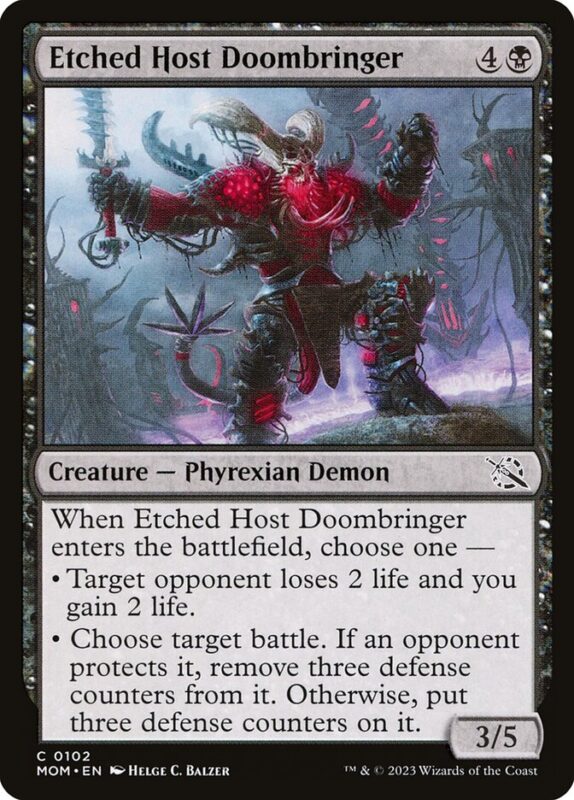Etched Host Doombringer — mom 102 — Magic The Gathering TCG